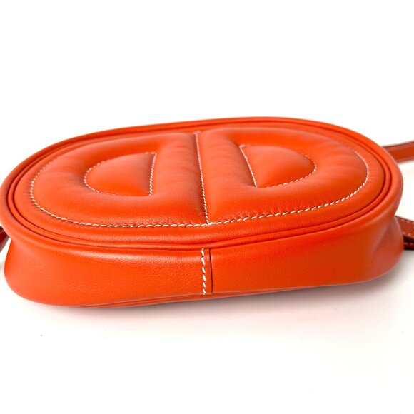 HERMES Terre Battue Orange Swift Leather In The Loop Waist Belt Bum Bag - Picture 8 of 16